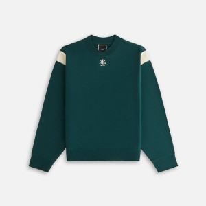 Green / White Women Kith Asher II Crest Crewneck Sweaters | 4067-YULTA