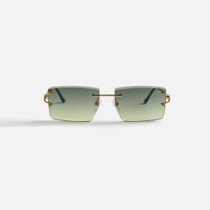 Green / Yellow Men Kith Vintage Frames Icon 24Kt Yellow Gold Sunglasses | 4758-OBJCK