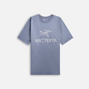 Grey Blue Men Kith Arc'teryx Arc'Word Logo Shirts | 7158-DHKZG