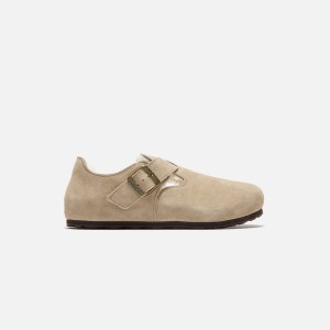 Grey Brown Men Kith Birkenstock London Shearling Sandals | 7084-JGXFW