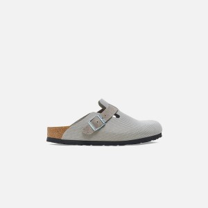 Grey Men Kith Birkenstock Boston Corduroy Sandals | 1508-SQNDG