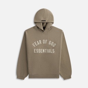 Grey Men Kith Essentials Fleece Hoodie Sweatshirts | 8406-YFGDC
