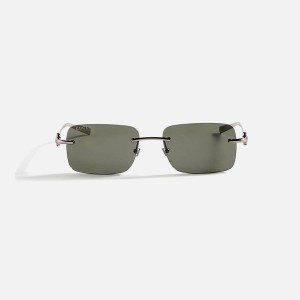 Grey Men Kith Gucci Square Sunglasses | 9453-HBMND