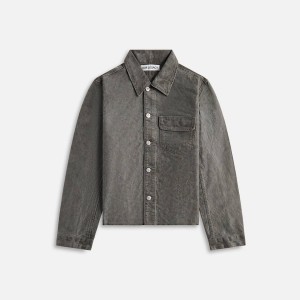 Grey Men Kith Our Legacy Cut Rebirth Olive Pigmented Weave Jackets | 9872-GSORY
