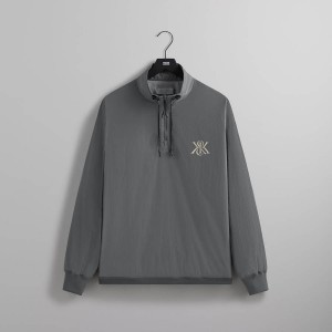 Grey Men Kith Paper Nylon Ryder Quarter Zip Sweatshirts | 5169-QXVDG