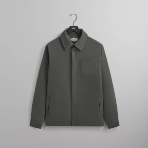 Grey Men Kith Sueded Tech Brixton Puffed Shirt Jackets | 1276-FVGXH
