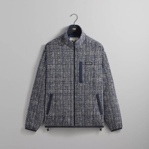 Grey Men Kith Textured Tweed Claremont Full Zip Jackets | 3087-DYBQK