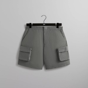 Grey Men Kith Wrinkle Nylon Evan Cargo Shorts | 5601-JTYEL