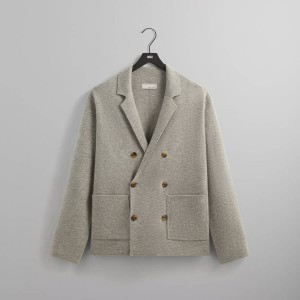 Grey Men Kith and Kin Cashmere Raya Double Breasted Blazer Jackets | 2037-HABES