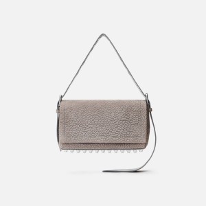 Grey Women Kith Alexander Wang Ricco Medium Flap Bags | 6302-COWED