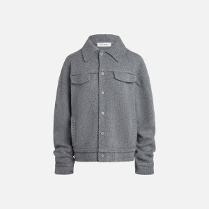 Grey Women Kith Aya Muse Basics Button Up Knit Jackets | 0623-GODVN