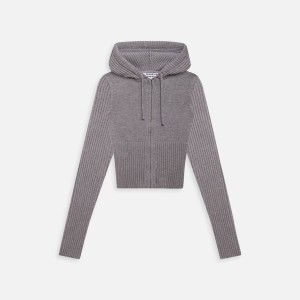 Grey Women Kith Frankies Bikinis Heritage Cloud Knit Hoodie Sweatshirts | 3068-ZVDMR