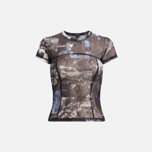 Grey Women Kith Ksubi Mesh T-Shirt | 2013-KRDIF