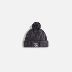 Grey Women Kith Pom Pom Beanie Headwear | 7156-ESHZJ