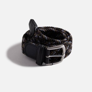 Grey / Brown Men Kith Anderson's Woven Leather Belts | 2953-DAJBS