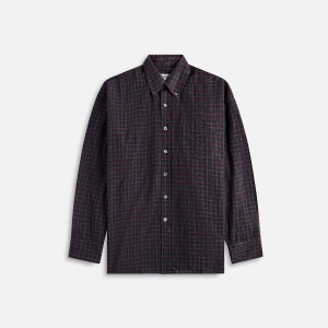 Grey / Purple Men Kith Our Legacy Borrowed Bd Sophomore Check Rural Wool Shirts | 3920-MDIHP