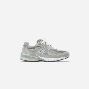 Grey / White Men Kith New Balance Made in USA 990v3 Sneakers | 0918-FOXMZ
