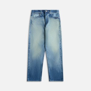 Indigo Men Kith Auralee Selvedge Faded Heavy Denim Wides Pants | 4396-KWORV