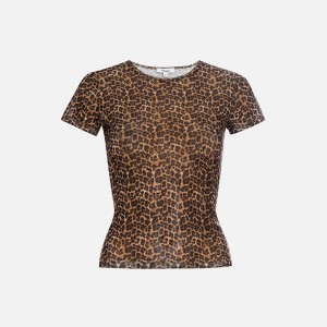 Leopard Women Kith Miaou Mini T-Shirt | 7042-BFRJM