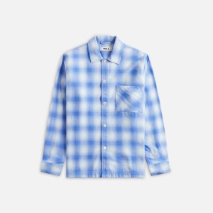Light Blue Men Kith Tekla Plaid Long Sleeve Flannel Shirts | 2538-GSIBM