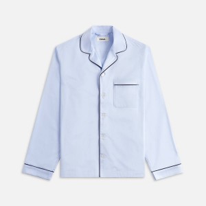 Light Blue Men Kith Tekla Sateen Pyjama Shirts | 1274-HODWV