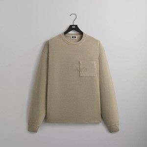 Light Green Men Kith Long Sleeve Quinn T-Shirt | 2135-OHIZL