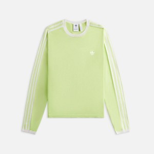 Light Green Men Kith adidas Originals by Wales Bonner Long Sleeve Knit T-Shirt | 7856-CUWPH