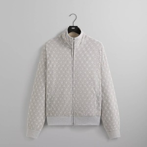 Light Grey Men Kith Bonded Fleece Wyona Full Zip Jackets | 1256-KNORX