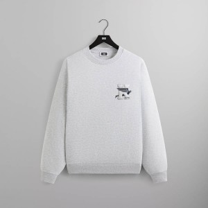 Light Grey Men Kith Flight Logo Nelson Crewneck Sweatshirts | 2086-MLWIV
