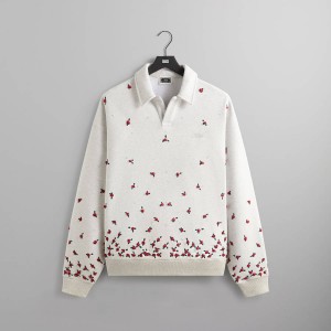 Light Grey Men Kith Floral Ombre Nelson Collared Pullover Sweatshirts | 6059-UCKPS