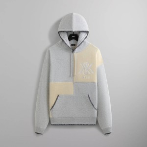 Light Grey Men Kith Panelled Nelson Hoodie | 5071-BTDUS