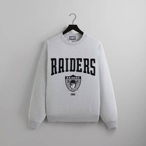 Light Grey Men Kith and '47 for the NFL: Raiders Nelson Crewneck Sweatshirts | 5019-GVKSB