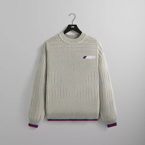 Light Grey Men Kith for BMW Sven Crewneck Sweater Sweatshirts | 2183-JRGBH