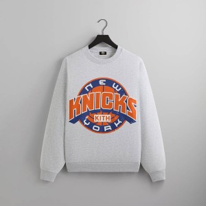 Light Grey Men Kith for the New York Knicks Showtime Vintage Nelson Crewneck Sweatshirts | 8176-GKHET