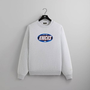 Light Grey Men Kith for the New York Knicks Y2K Vintage Nelson Crewneck Sweatshirts | 6045-XOARY