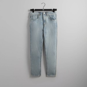 Light Indigo Men Kith Varick Taper Jeans | 7426-FJMYQ