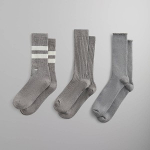 Multicolor Men Kith Three Pack Mixed Cotton Socks | 1827-JHNGQ