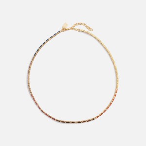 Multicolor Women Kith Crystal Haze Mini Baguette Chakra Choker Jewelry | 9632-FIHSW