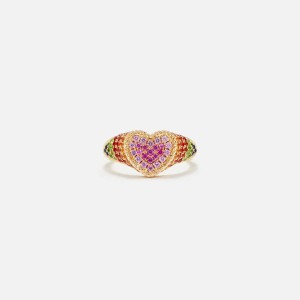 Multicolor Women Kith Yvonne Leon Baby Chevalier Coeur Rainbow Ring Jewelry | 8924-GNOHQ
