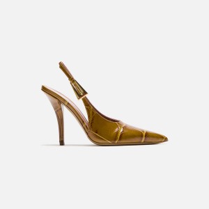 Mustard Women Kith Paris Texas Jessica Slingback 105 Heels | 6108-VQLOP
