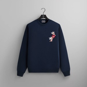 Navy Men Kith Cupid Love Lock Nelson Crewneck Sweatshirts | 4130-SUAQO