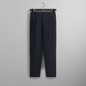 Navy Men Kith Double Weave Kylan Pants | 1649-TSBYJ
