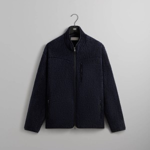 Navy Men Kith Lightweight Sherpa Antony Full Zip Jackets | 5907-LZTFJ