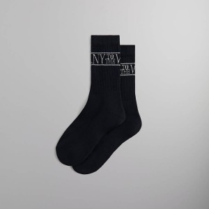 Navy Men Kith NY to the World Crew Socks | 0364-GMBHJ