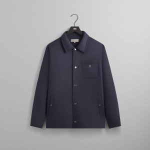 Navy Men Kith Puffed Nylon Reed Shirt Jackets | 7346-MJREL