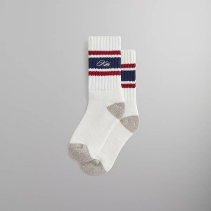 Navy Men Kith Striped Chunky Crew Socks | 6429-SPMCB