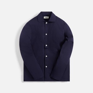 Navy Men Kith Tekla Poplin Pajama Shirts | 2406-QGLWM