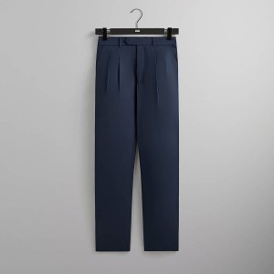 Navy Men Kith Transitional Tech Pleated Kyson Pants | 3279-IFWGR