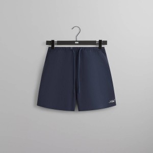 Navy Men Kith Twill Collins Swim Shorts | 3182-FRMXU