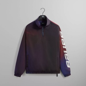 Navy Men Kith and Bauer for the New York Rangers Nylon Quarter Zip Sweatshirts | 0592-PIUXQ
